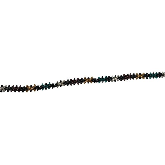 Beaded Bag Medicine Pouch Boho Hand Made Beautiful Pattern Purple Green Gold - Picture 6 of 10